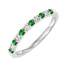 Gems One 10Kt White Gold Diamond (1/5Ctw) & Emerald (1/5 Ctw) Ring - RG85336-1WCE