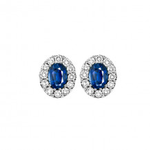 Gems One 14Kt White Gold Diamond (1/4Ctw) & Sapphire (1/3 Ctw) Earring - RPT2002E-4WCS