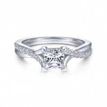 Gabriel & Co. 14k White Gold Contemporary Twisted Engagement Ring - ER11794S3W44JJ