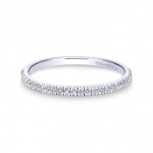 Gabriel & Co. 14k White Gold Contemporary Curved Wedding Band - WB7224W44JJ