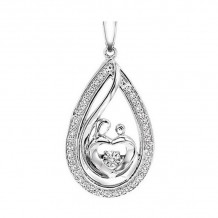 Gems One Silver (SLV 995) Diamond Rhythm Of Love Neckwear Pendant  - 1/8 ctw - ROL1167-SSWD