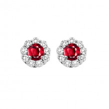 Gems One 14Kt White Gold Diamond (3/4Ctw) & Ruby (5/8 Ctw) Earring - FE4066-4WCR