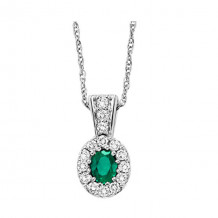 Gems One 14Kt White Gold Diamond (1/8Ctw) & Emerald (1/8 Ctw) Pendant - RPT2002P-4WCE