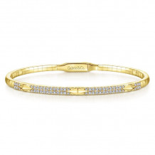 Gabriel & Co. 14k Yellow Gold Demure Diamond Bangle Bracelet - BG4187-65Y45JJ