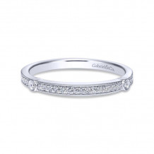 Gabriel & Co. 14k White Gold Victorian Diamond Wedding Band - WB7999W44JJ