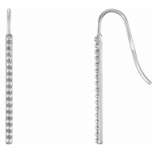 14K White Beaded Earrings - 86499600P