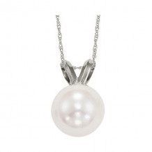 Gems One 14Kt White Gold Pearl (1/2 Ctw) Pendant - PP7.5AAA-4W