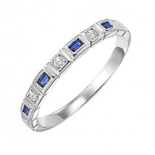 Gems One 10Kt White Gold Diamond (1/20Ctw) & Sapphire (1/8 Ctw) Ring - FR1042-1WD