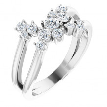 Platinum 1/2 CTW Diamond Cluster Bypass Ring - 123824603P