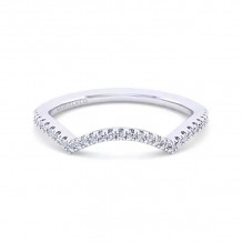 Gabriel & Co. 14K White Gold Contemporary Curved Wedding Band - WB7804P4W44JJ
