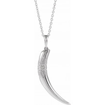 14K White 26.2x13.4 mm Tusk 16-18 Necklace - 86921600P