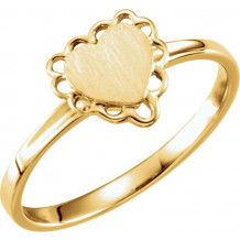 14K Yellow 7x6 mm Heart Signet Ring - 51936371P