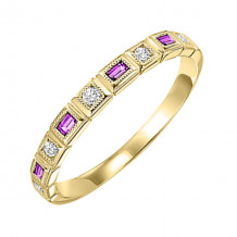 Gems One 14Kt Yellow Gold Diamond (1/10Ctw) & Ruby (1/8 Ctw) Ring - FR1069-4YD