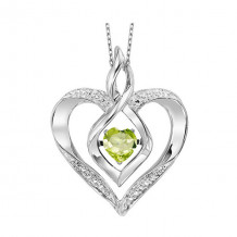 Gems One Silver Diamond (1/50 Ctw) & Created Peridot (1/4 Ctw) Pendant - ROL1165D