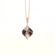 Kabana 14k Rose Gold Mother of Pearl Inlay Pendant