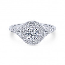 Gabriel & Co. 14k Two Tone Gold Contemporary Double Halo Engagement Ring - ER13020R0T44JJ