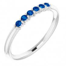 14K White Blue Sapphire Stackable Ring - 123288632P