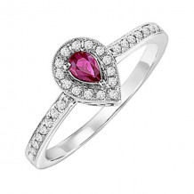 Gems One 14Kt White Gold Diamond (1/6Ctw) & Ruby (1/6 Ctw) Ring - FR4015-4WCR