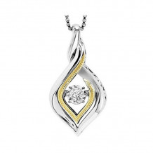 Gems One Silver (SLV 995) Diamond Rhythm Of Love Neckwear Pendant  - 1/10 ctw - ROL1235-SSWYC