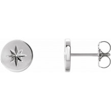 14K White 7.8 mm Starburst Earrings - 86771606P