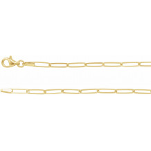 14K Yellow 2.6 mm Elongated Link Chain 7 Bracelet - CH1094600P