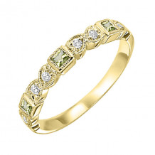 Gems One 10Kt Yellow Gold Diamond (1/12Ctw) & Peridot (1/6 Ctw) Ring - FR1209-1YD