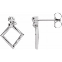 14K White Geometric Earrings - 86937600P