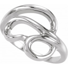 14K White Freeform Ring - 50455992P