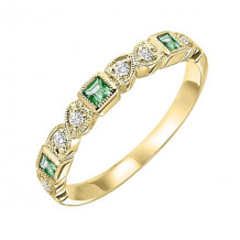 Gems One 14Kt Yellow Gold Diamond (1/10Ctw) & Emerald (1/6 Ctw) Ring - FR1073-4YD