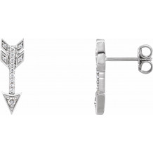14K White 1/6 CTW Diamond Arrow Earrings - 65243560004P