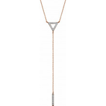 14K Rose 1/6 CTW Diamond Triangle & Bar Y 16-18 Necklace - 65230060002P