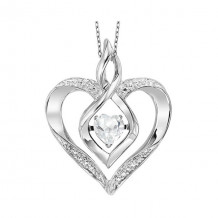 Gems One Silver Diamond (1/50 Ctw) & Created White Topaz (1/4 Ctw) Pendant - ROL1165WT