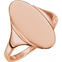 14K Rose 16.4x8.5 mm Oval Signet Ring - 52036400P