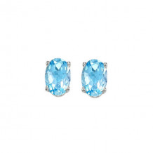 Gems One 14Kt White Gold Blue Topaz (1 Ctw) Earring - EBO64-4W
