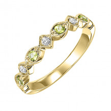 Gems One 14Kt Yellow Gold Diamond (1/20Ctw) & Peridot (1/6 Ctw) Ring - FR1239-4YD