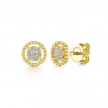 Gabriel & Co. 14k Yellow Gold Bujukan Diamond Stud Earrings - EG13355Y45JJ