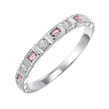 Gems One 10Kt White Gold Diamond (1/10Ctw) & Pink Tourmaline (1/6 Ctw) Ring - FR1199-1WD