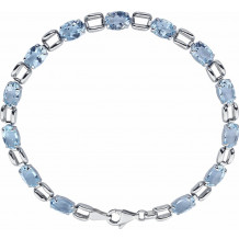 14K White 7x5 mm Oval Sky Blue Topaz 7 Bracelet - 65120360000P