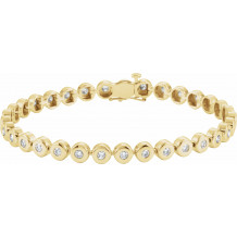 14K Yellow 2 CTW Diamond Bezel-Set Line 7 Bracelet - 6740060002P