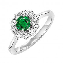 Gems One 14Kt White Gold Diamond (1/2Ctw) & Emerald (3/8 Ctw) Ring - FR4066-4WCE