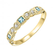Gems One 10Kt Yellow Gold Diamond (1/10Ctw) & Blue Topaz (1/4 Ctw) Ring - FR1206-1YD