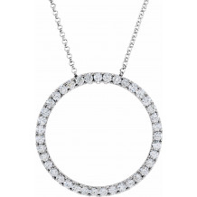 14K White 1 CTW Diamond Circle 18 Necklace - 658311007P