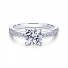 Gabriel & Co. 14k White Gold Contemporary Straight Engagement Ring - ER14400R4W44JJ