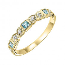 Gems One 10Kt Yellow Gold Diamond (1/10Ctw) & Aquamarine (1/6 Ctw) Ring - FR1262-1YD
