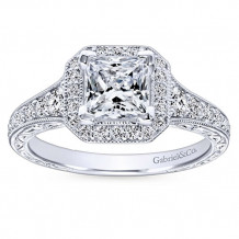 Gabriel & Co. 14k White Gold Victorian Halo Engagement Ring - ER11793S4W44JJ