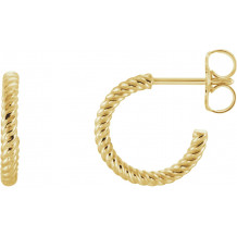 14K Yellow 12 mm Rope Hoop Earrings - 861116118P