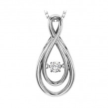 Gems One 14KT White Gold & Diamond Rhythm Of Love Neckwear Pendant  - 1/10 ctw - ROL1008-4WC