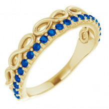 14K Yellow Blue Sapphire Infinity-Inspired Stackable Ring - 72003601P
