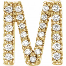 14K Yellow .08 CTW Diamond Single Initial M Earring - 867976061P