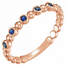 14K Rose Blue Sapphire Stackable Ring - 71814602P